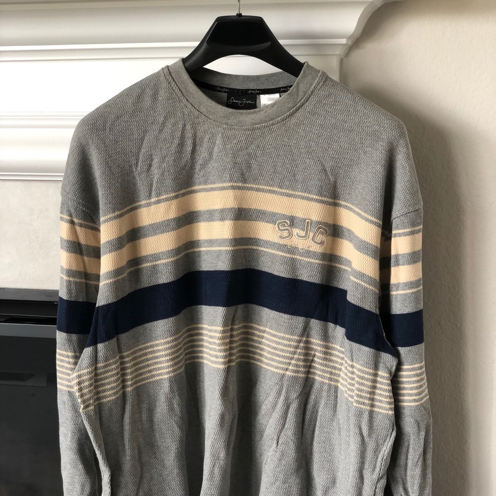 -Retro- striped crew neck Men’s 3XL Sean John sweater